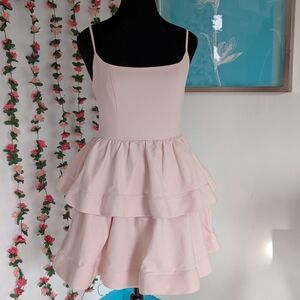 Chic Layered Pink Women's Dress